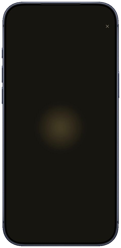 The Holy Instant stillness screen breathing through a slow field of warm light.